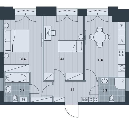 Планировка 2-комн.