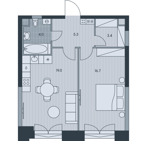 Планировка 2-комн.