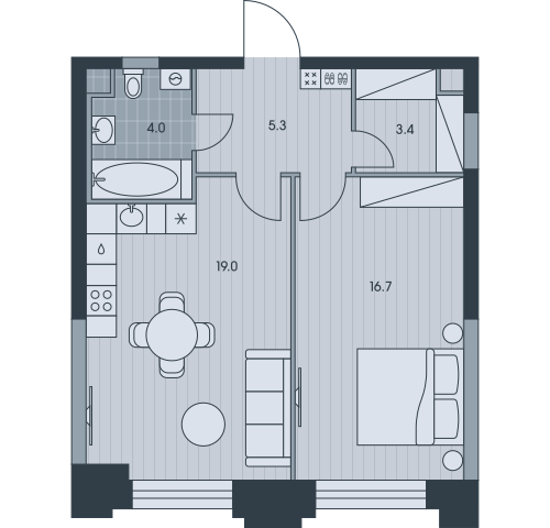 Планировка 2-комн.
